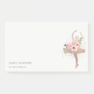 Post-it® Blush Rose Gold Floral Dance Academy Logo