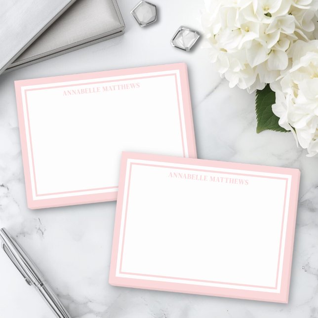 Post-it® Blush Rose Monogramme Minimaliste (Blush Pink Minimalist Monogram Post-it Notes )