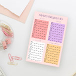 Post-it® Blush rose violet Organisé des choses à faire<br><div class="desc">Des blocs-notes rose vif,  personnalisés avec votre nom,  pour faire des listes et l'organisation quotidienne avec quatre catégories : asap,  bientôt,  plus tard,  chaque fois. Rose,  blanc,  jaune,  violet. Un aspect pratique et propre.</div>