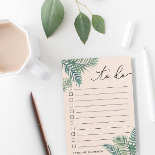 Post-it® Blush   Tropical Foliage Personalized To-Do List
