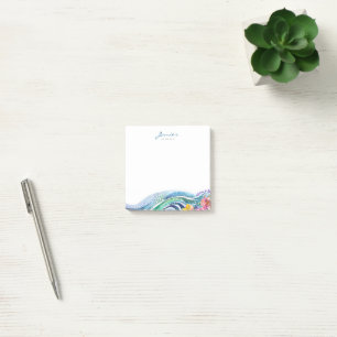 Post-it® Bohème Marine Bleu & Vagues Turquoise