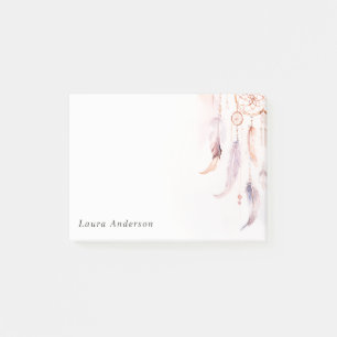 Post-it® Boho Dreamcatcher Watercolor Lilac Blush Peach