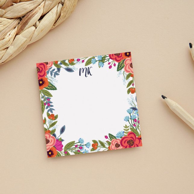 Post-it® Boho Florals - Monogramme (Créateur téléchargé)