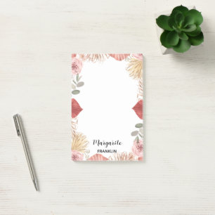 Post-it® Boho Florals Personnalisé Accueil Bureau Non