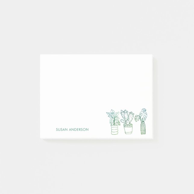 Post-it® Boho Green Poted Houseplants (Devant)