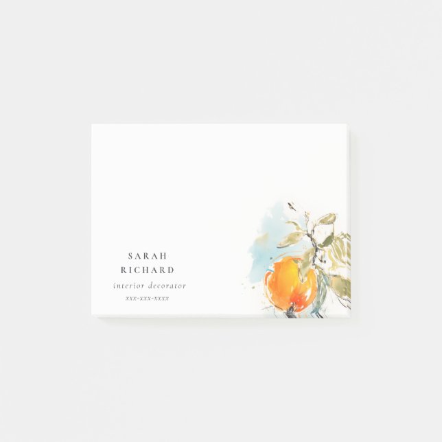 Post-it® Boho moderne Abstrait Sketchy Orange Garden (Devant)