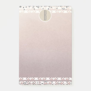 Post-it® Boho Pearl Shimmer Glam Kraft Monogramme rustique