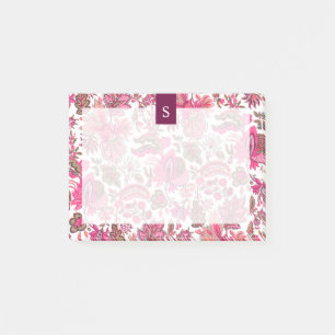 Post-it® Boho rose Vintage Monogramme floral