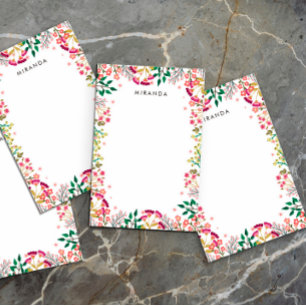 Post-it® Boho rose & violet Fleurs sauvages Ajouter un nom