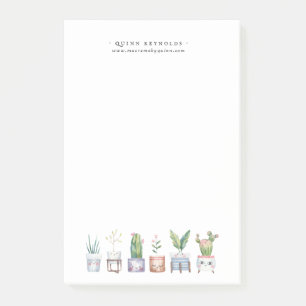 Post-it® Boho Watercolor Plante pointé Monogramme