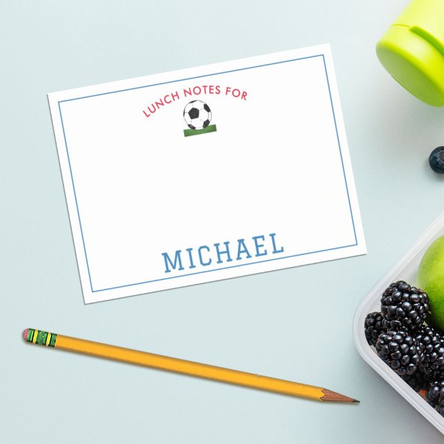 Post-it® Boîte à lunch personnalisée pour garçons de soccer (Créateur téléchargé)