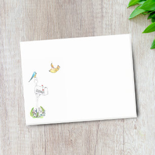 Post-it® Boîte aux lettres à l'aquarelle avec oiseaux
