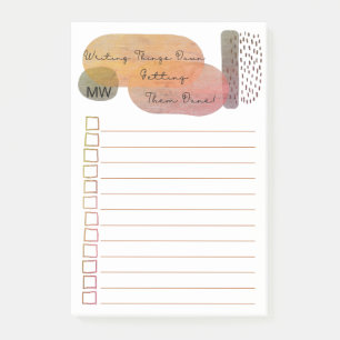 Post-it® Boîtes de Doodle Formes Abstraites Monogramme à fa