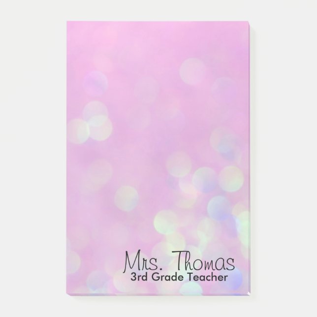 Post-it® Bokeh Post It Notes 4x6 (rose) (Devant)