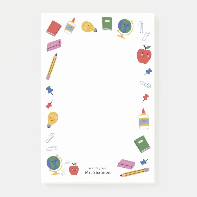 Post-it® Bon approvisionnement scolaire Note de l'enseignan (Devant)