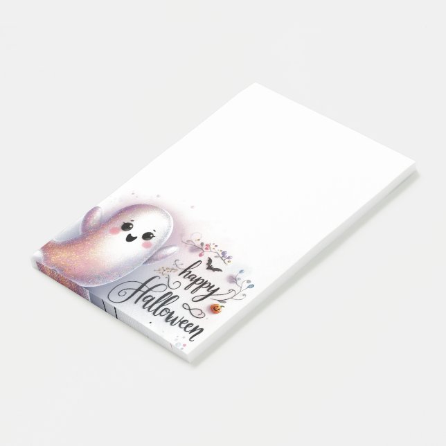 Post-it® Bon Halloween mignon fantôme (Incliné)