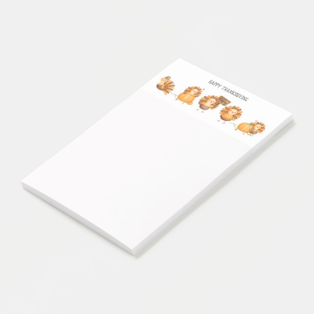 Post-it® Bon thanksgiving Cute Turkeys (Incliné)