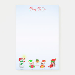Post-it® Bonhomme de neige de Noël et lutins Choses à faire
