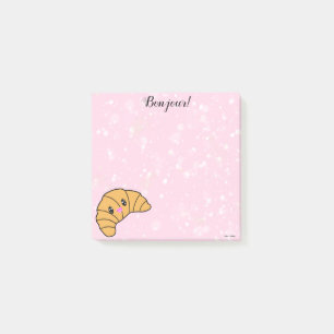 Post-it® Bonjour à sugar rose Croissant Cuisine Paris Kawa