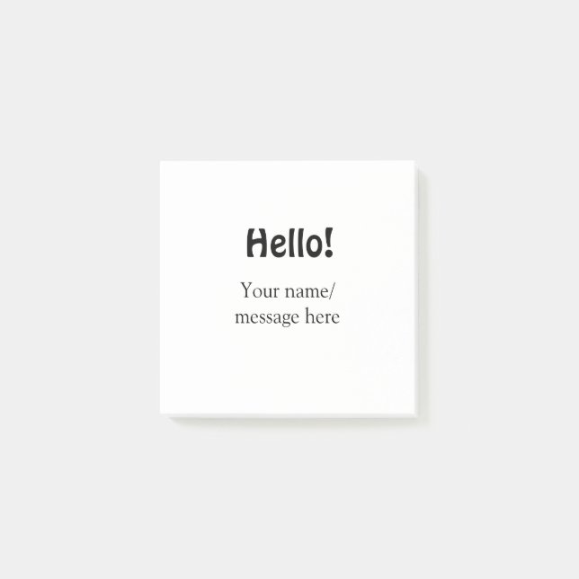 Post-it® Bonjour ajouter un message de nom simple minimum é (Devant)