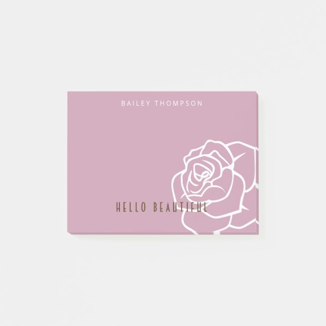 Post-it® Bonjour Belle - Rose Rose Moderne Chic (Devant)