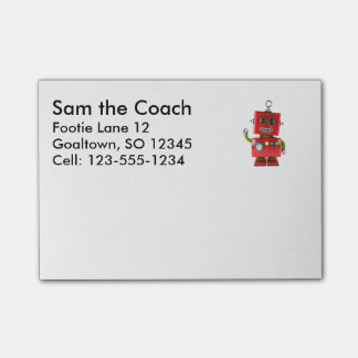 Post-it® Bonjour de ondulation de robot rouge de jouet