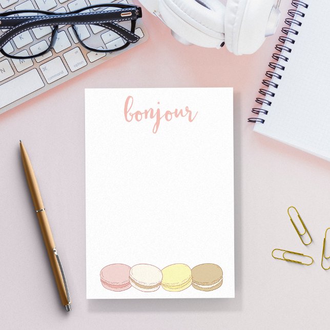 Post-it® Bonjour Français Macarons Pastel (Créateur téléchargé)