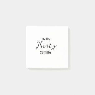 Post-it® Bonjour trente anniversaire nom simple minimal élé