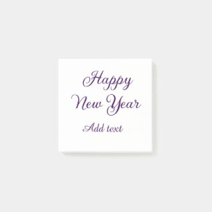 Post-it® Bonne année calligraphie violette simple minimalis