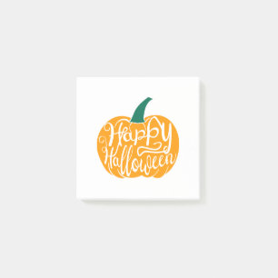 Post-it® Bonne lettre Halloween sur citrouille sculpté