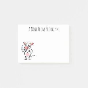 Post-it® Bonne vache avec dessin animé de biberon