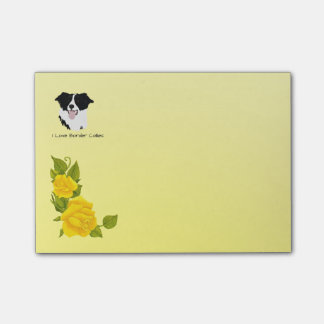 Post-it® Border collie et roses jaunes