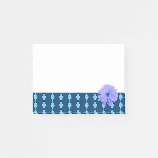 Post-it® Bordure à motif diamant Fleur violette (Devant)