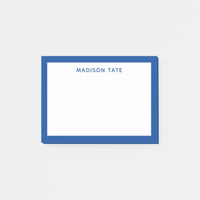 Post-it® Bordure bleu profond Monogramme moderne profession (Devant)