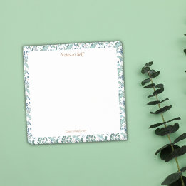 Post-it® Bordure botanique moderne bleu et vert