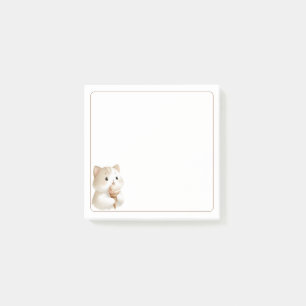 Post-it® Bordure claire Tan blanc mou Cat Ice Crème Cône