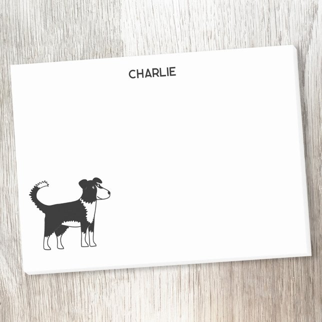 Post-it® Bordure Collie Chien Nom personnalisé (Welsh Border Collie sheepdog personalized custom name Post-it sticky notes for dog lovers)