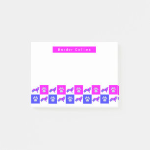 Post-it® Bordure Collie Chien & Paw Hot Rose & Blue
