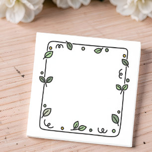Post-it® Bordure de feuille botanique minimaliste   Dessin 