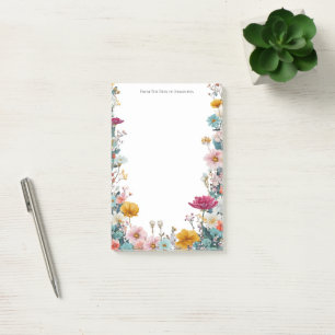 Post-it® Bordure de fleurs sauvages personnalisée depuis le