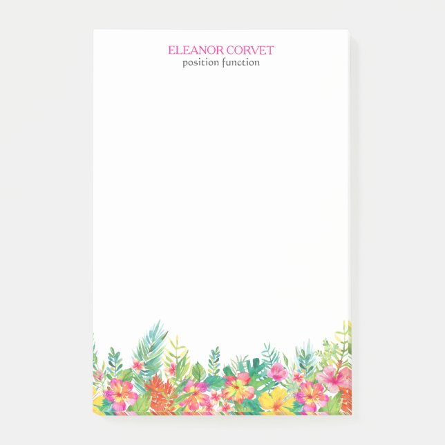 Post-it® Bordure de fleurs tropicales colorées (Devant)