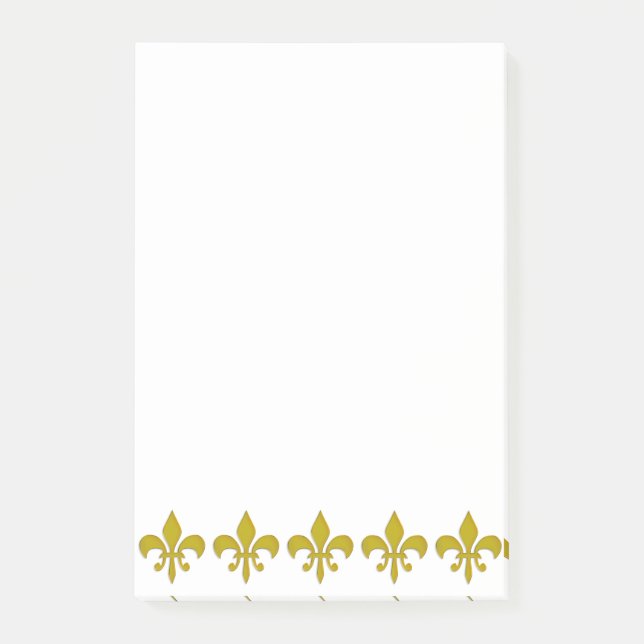 Post-it® Bordure de Lys Doré + votre texte & arrière-plan (Devant)