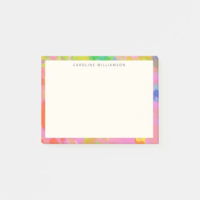 Post-it® Bordure de peinture abstraite lumineuse avec nom p (Devant)