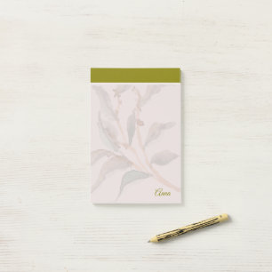 Post-it® Bordure de verdure naturelle de script personnalis