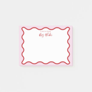 Post-it® Bordure de Zigzag rouge rouge rose vif