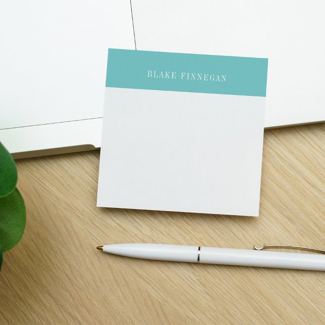 Post-it® Bordure du bloc de couleurs Aqua | Personnalisé (Créateur téléchargé)