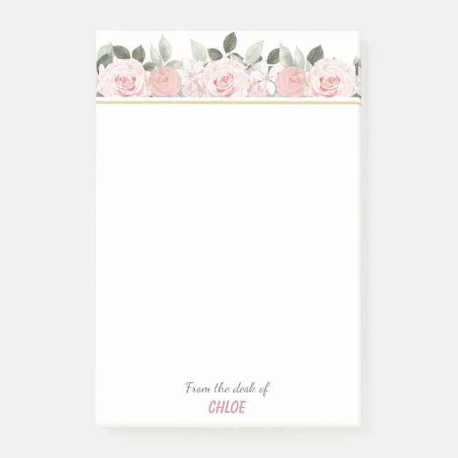 Post-it® Bordure florale de roses roses douces (Devant)