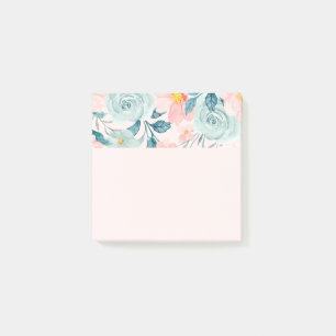 Post-it® Bordure florale rose et verte