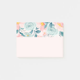 Post-it® Bordure florale rose et verte