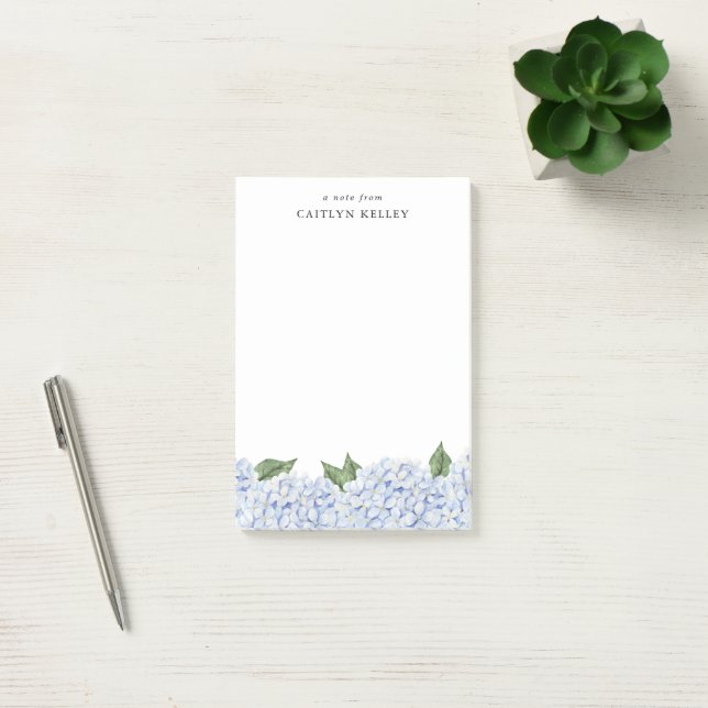 Post-it® Bordure grande personnalisée aquarelle Hydrangea b (Bureau)